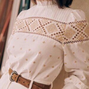 Sezane Ecru Lotta Blouse